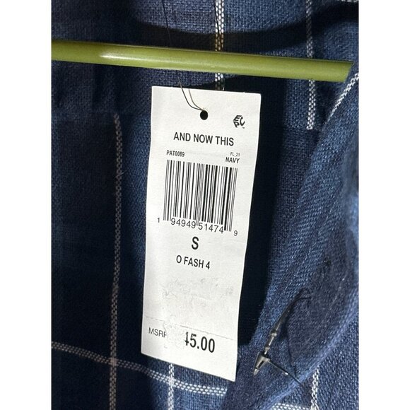 And Now This Mens Flannel Collared Button-Down Shirt - Blue - Size S - NWT - Picture 4 of 5